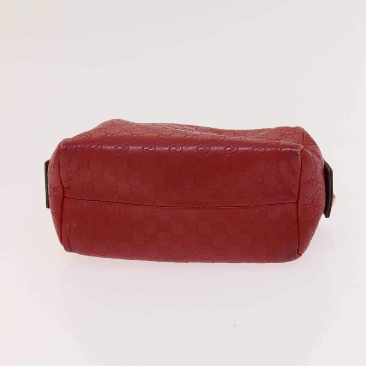 GUCCI GG Canvas Pouch Leather 3Set Beige Red Auth gh650