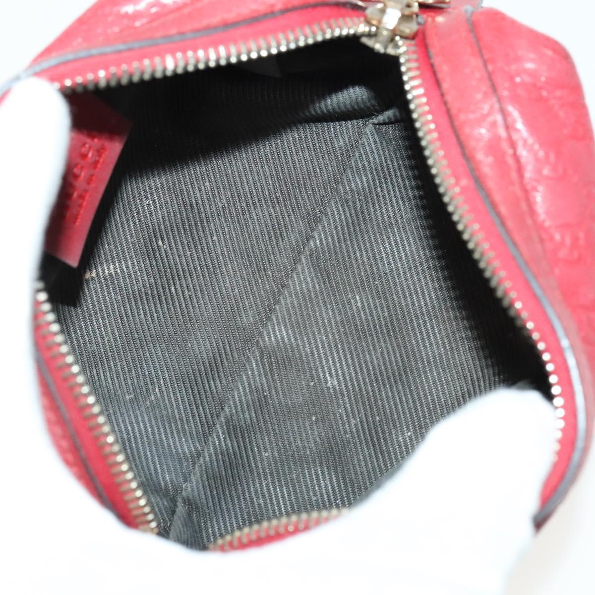 GUCCI GG Canvas Pouch Leather 3Set Beige Red Auth gh650