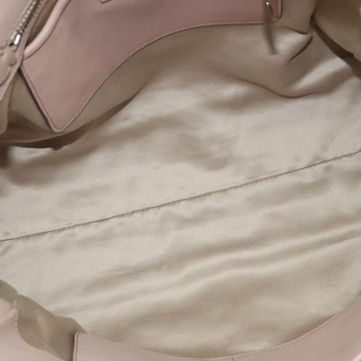 Miu Miu Matelasse Hand Bag Leather 2way Pink Silver Auth gh653