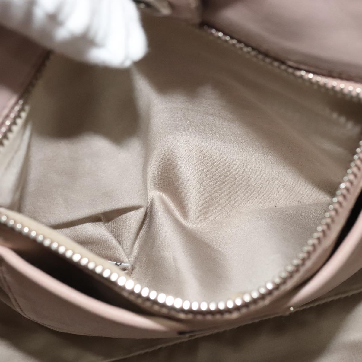 Miu Miu Matelasse Hand Bag Leather 2way Pink Silver Auth gh653