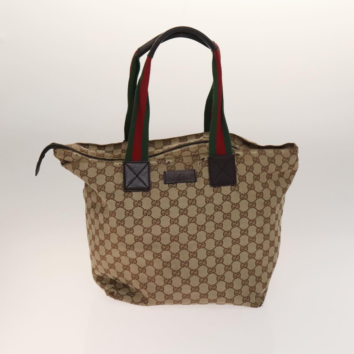 GUCCI GG Canvas Shoulder Bag 2Set Beige Silver Auth gh661