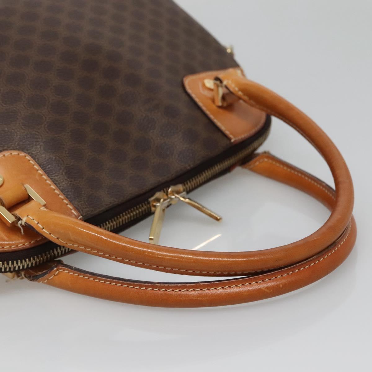 CELINE Macadam Canvas Hand Bag PVC Leather 2way Brown Gold Auth gh663