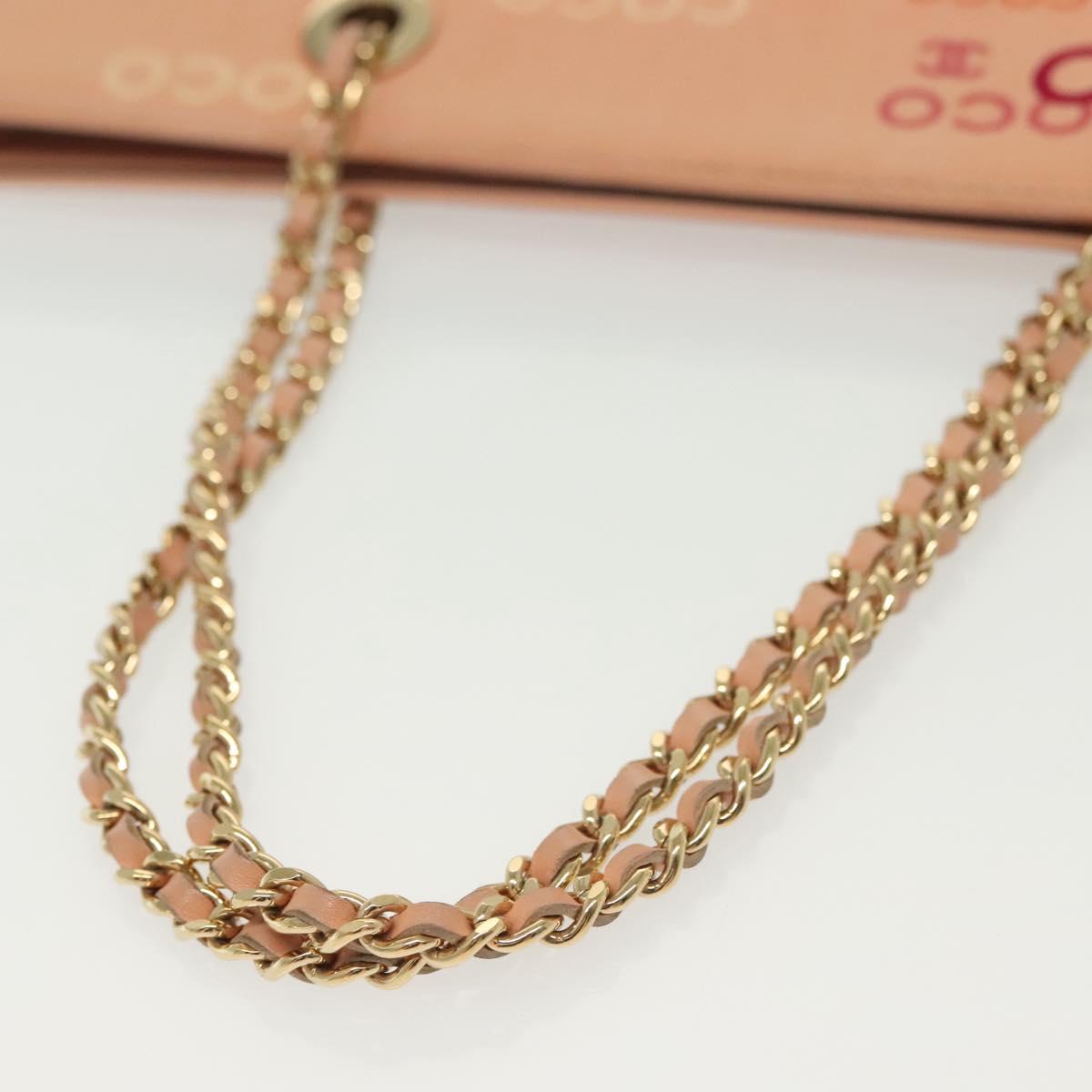 CHANEL Tote Bag Canvas Pink Gold CC Auth gh685