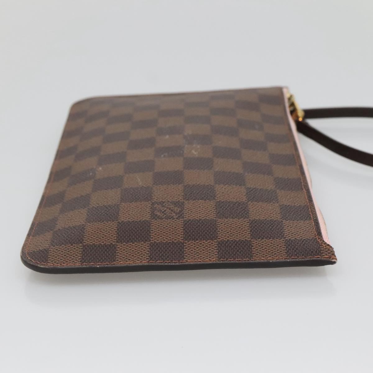 LOUIS VUITTON Damier Ebene Neverfull MM Pouch LV Auth gh698