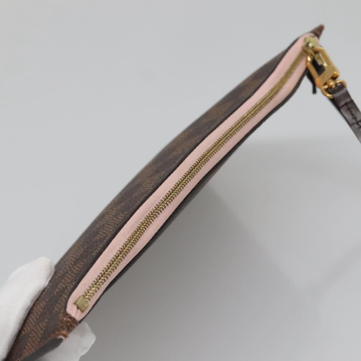 LOUIS VUITTON Damier Ebene Neverfull MM Pouch LV Auth gh698