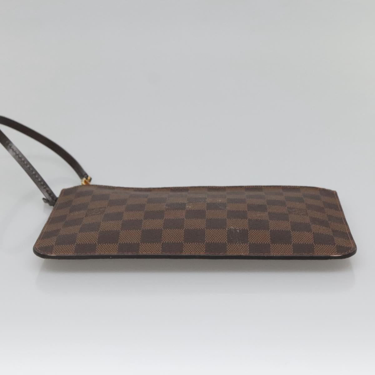 LOUIS VUITTON Damier Ebene Neverfull MM Pouch LV Auth gh698