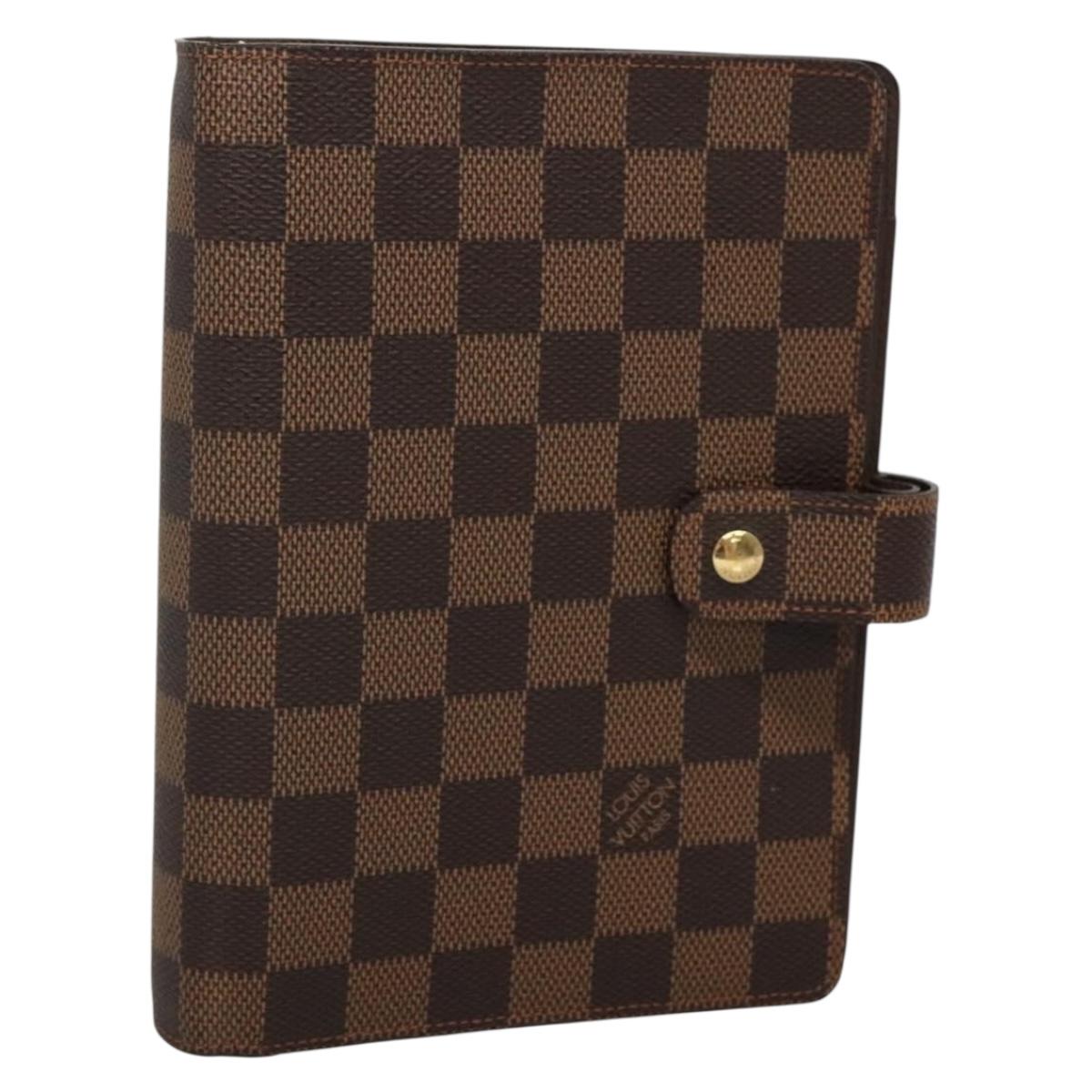 LOUIS VUITTON Damier Ebene Agenda MM Day Planner Cover R20240 LV Auth gh701