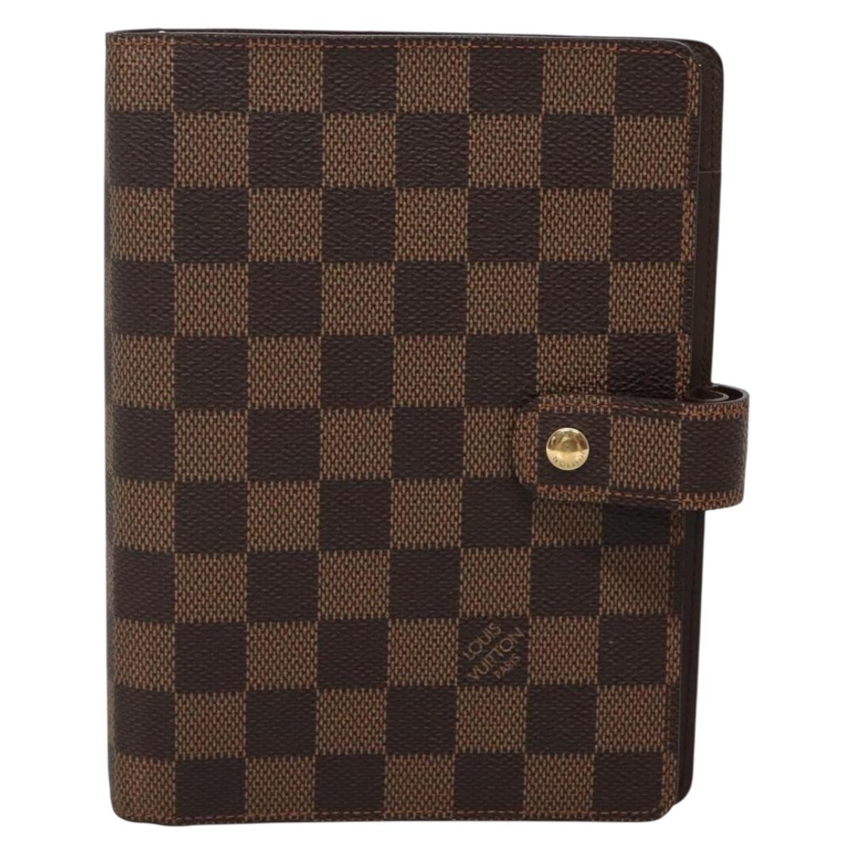 LOUIS VUITTON Damier Ebene Agenda MM Day Planner Cover R20240 LV Auth gh701