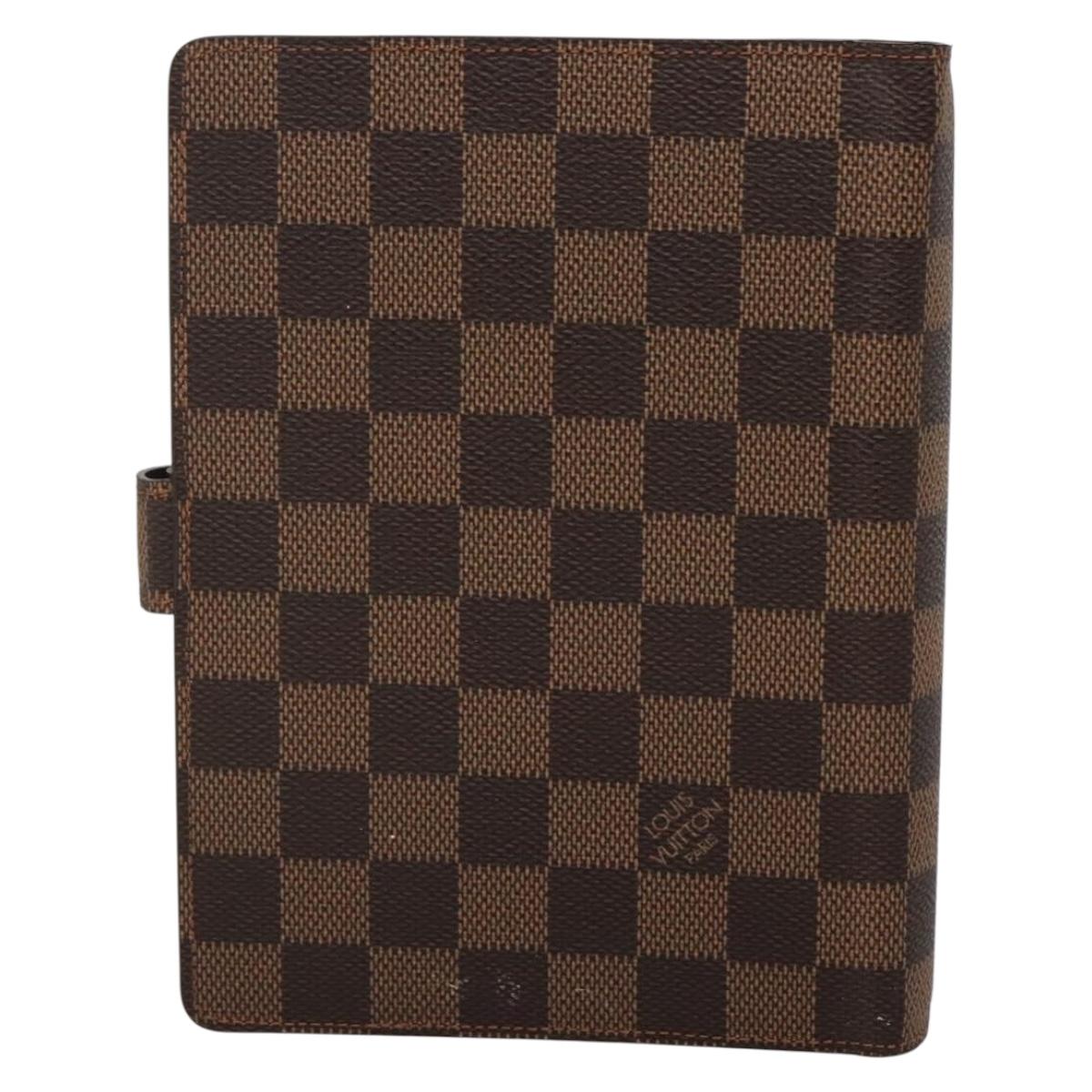LOUIS VUITTON Damier Ebene Agenda MM Day Planner Cover R20240 LV Auth gh701