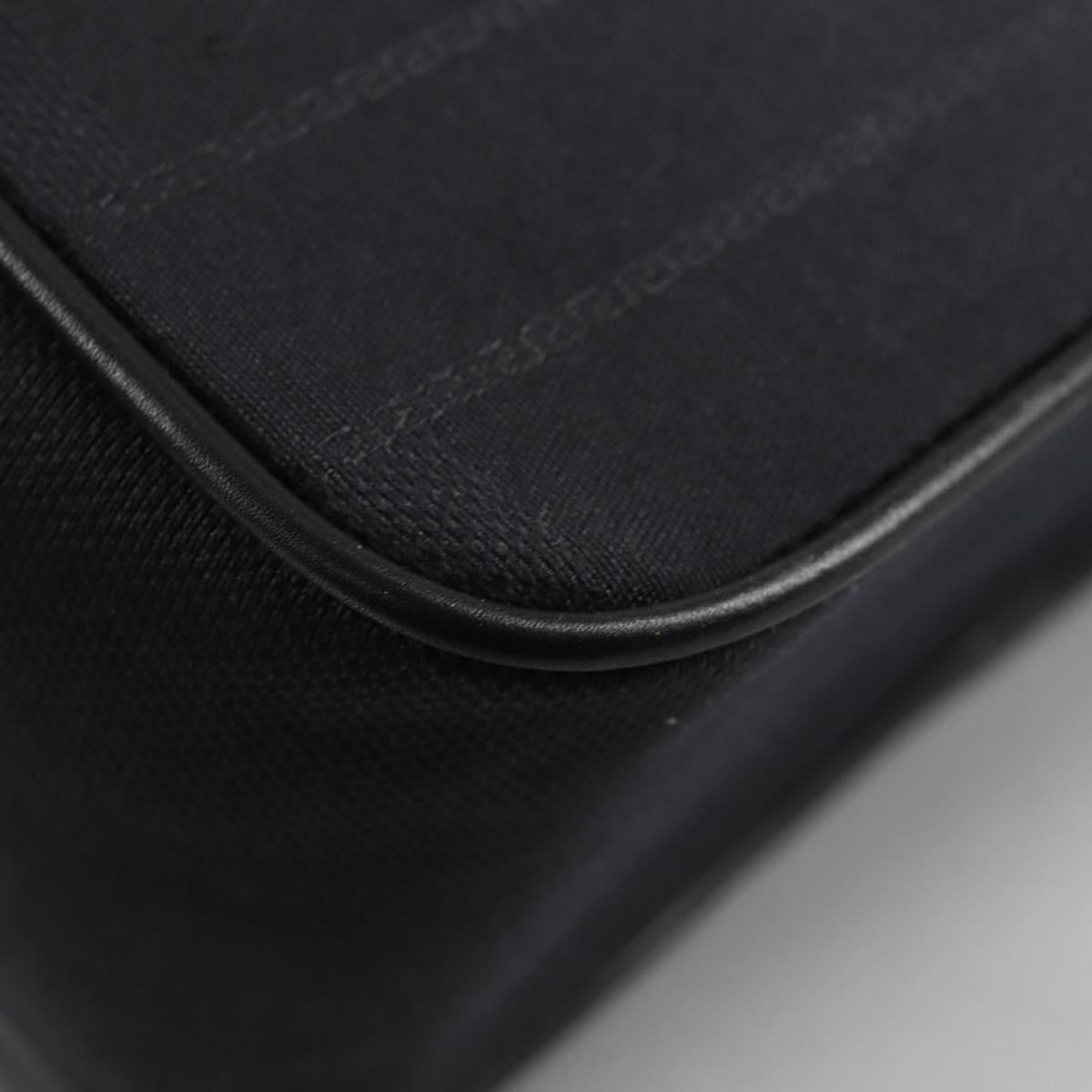 Gianni Versace Shoulder Bag Canvas Black Silver Auth gh707
