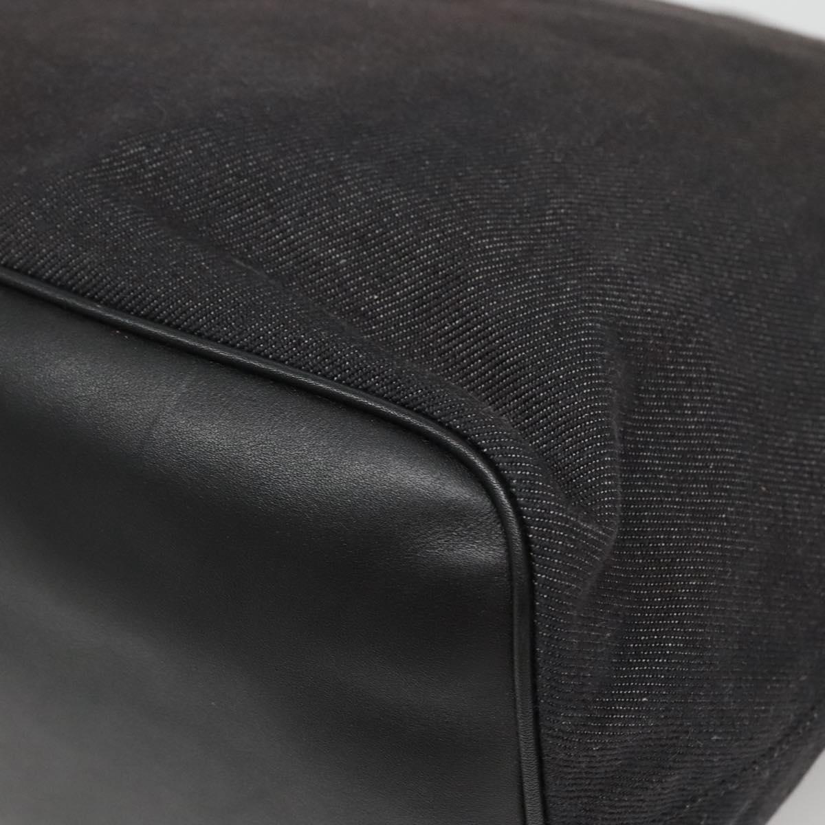 Salvatore Ferragamo Tote Bag Canvas Black Silver Auth gh708