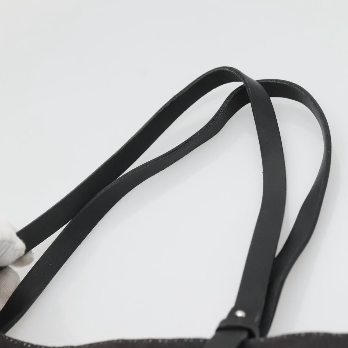 Salvatore Ferragamo Tote Bag Canvas Black Silver Auth gh708