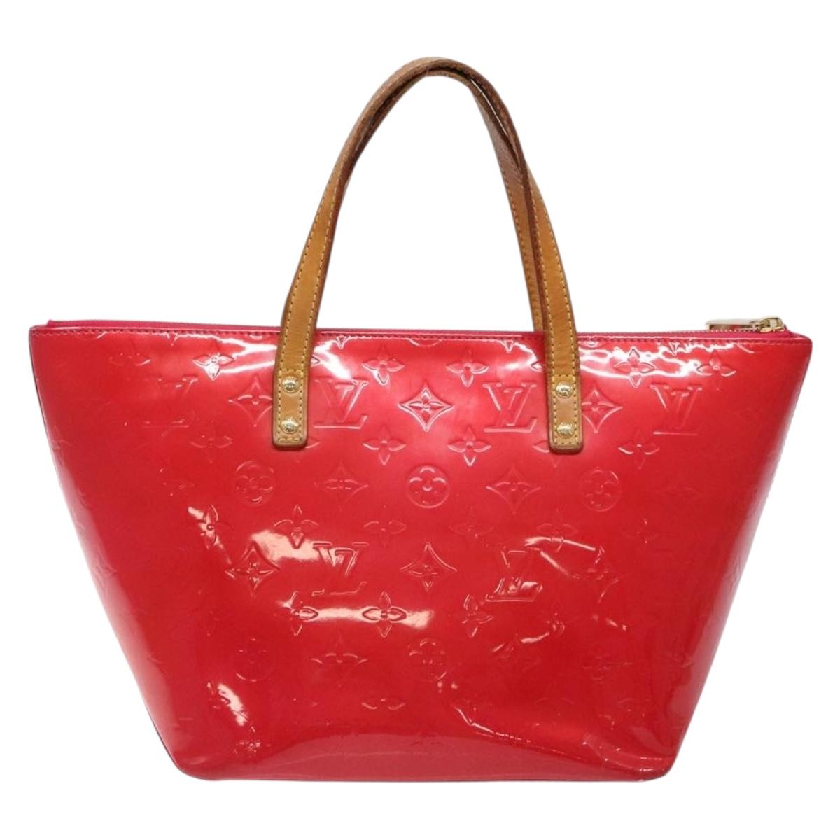 LOUIS VUITTON Monogram Vernis Bellevue PM Hand Bag Rose Pop M93669 Auth gh731