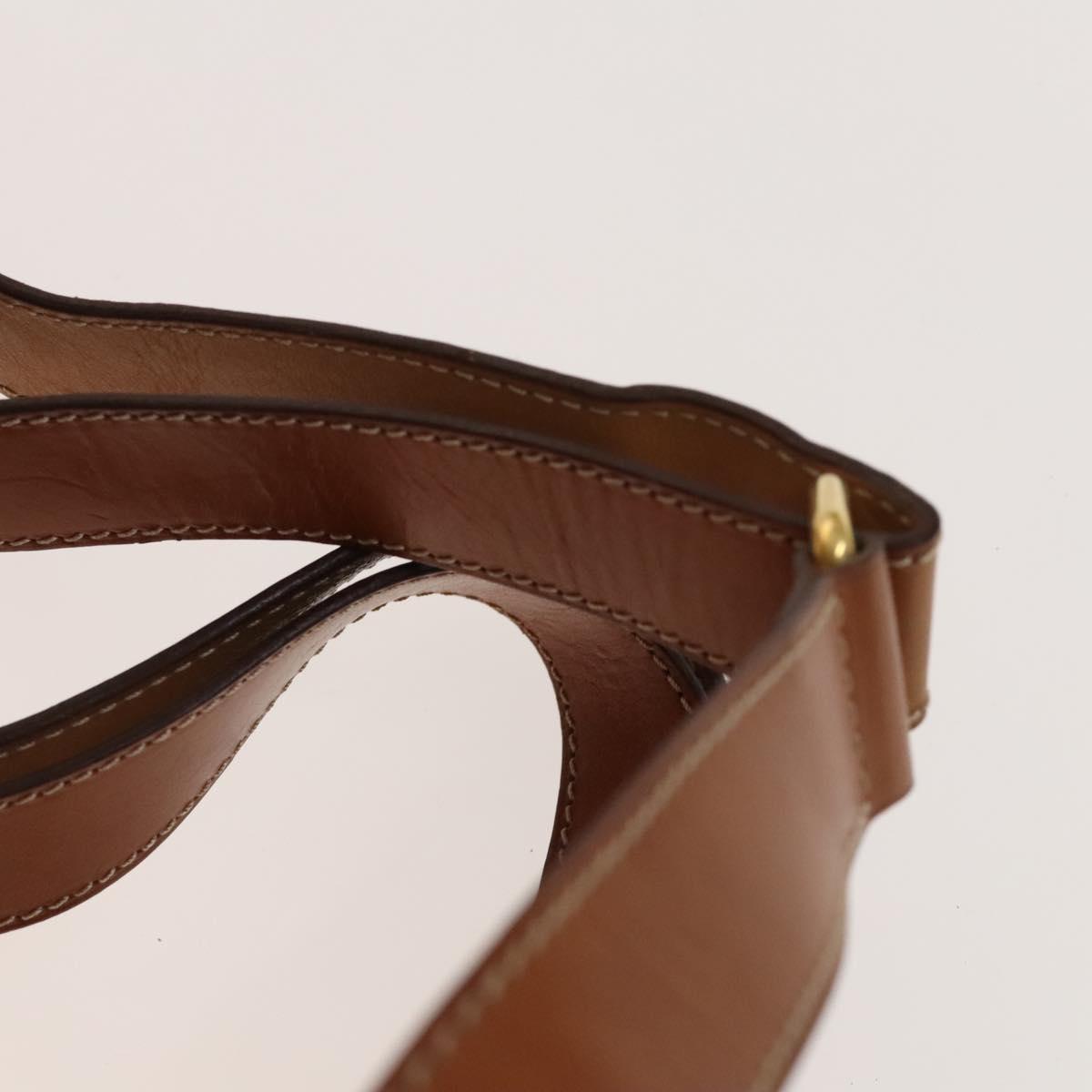CELINE Macadam Canvas Backpack PVC Leather Brown Gold Auth gh742