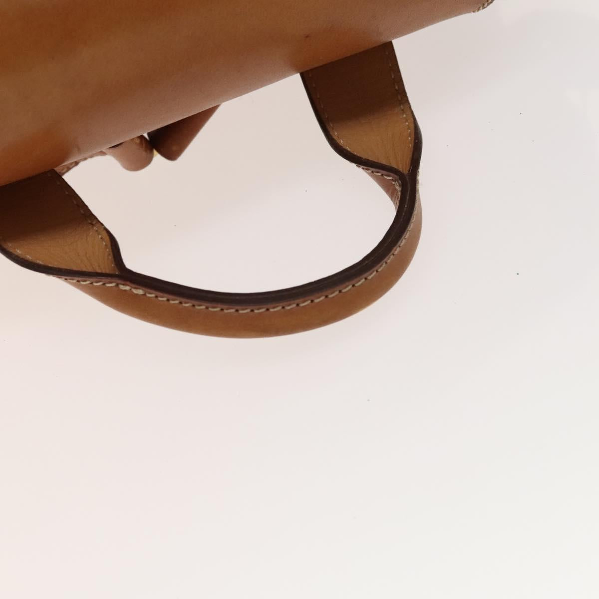 CELINE Macadam Canvas Backpack PVC Leather Brown Gold Auth gh742
