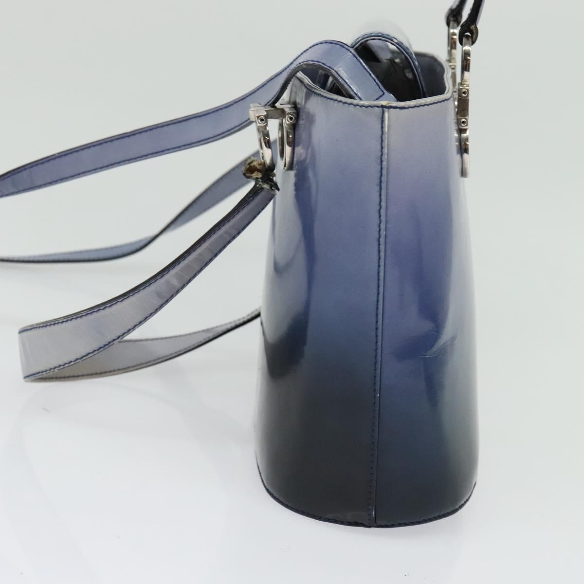 Salvatore Ferragamo Gancini Tote Bag Leather 2way Purple Silver Auth gh748