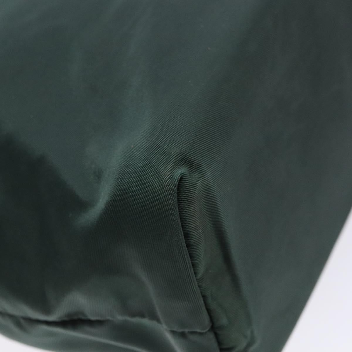 PRADA Tote Bag Nylon Green Silver Auth gh756