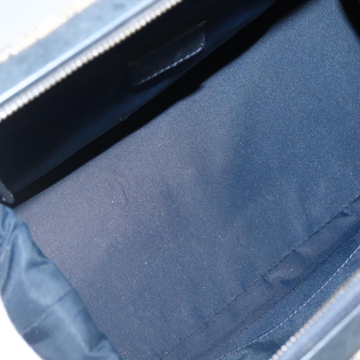 Christian Dior Trotter Canvas Hand Bag Navy Gold Auth gh760