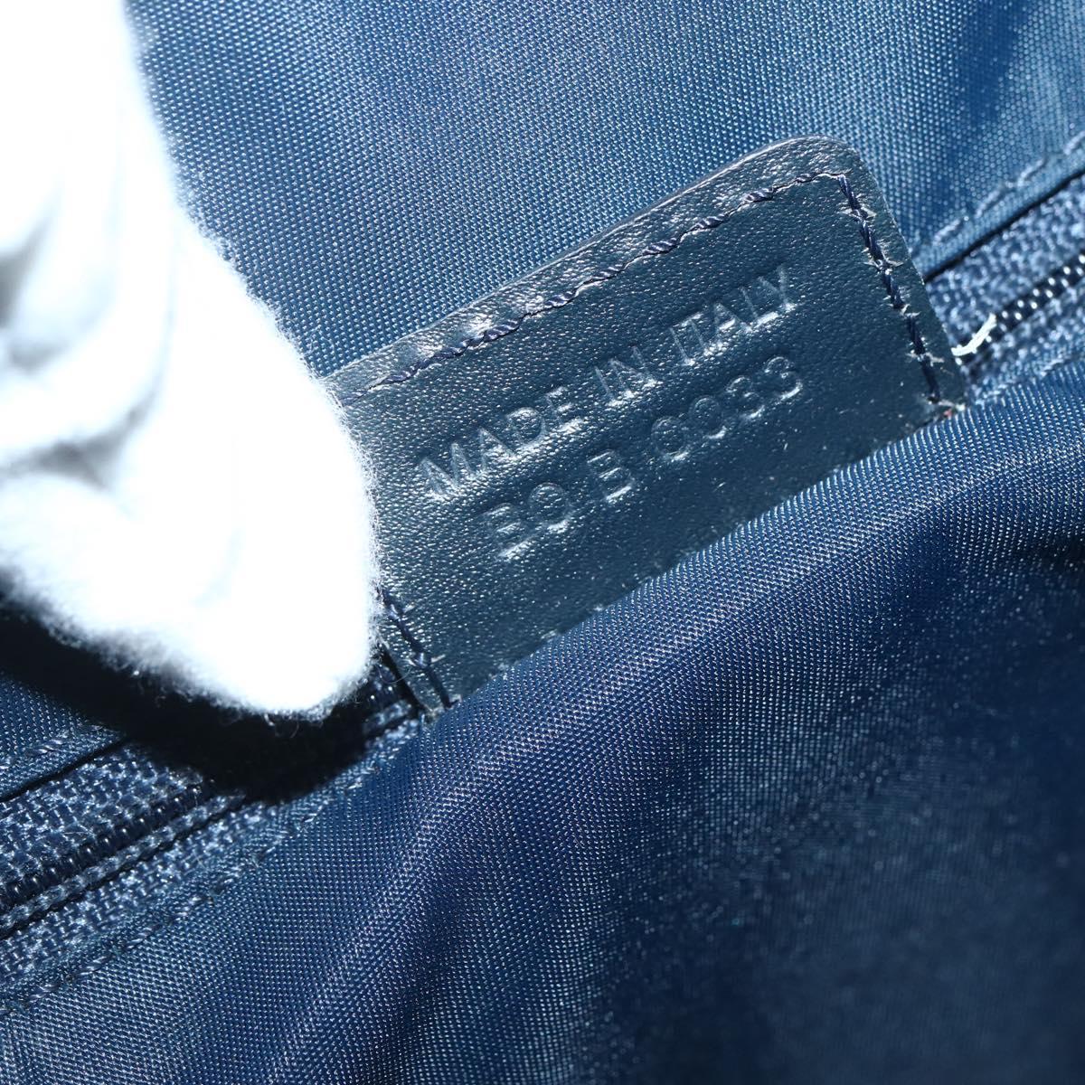 Christian Dior Trotter Canvas Hand Bag Navy Gold Auth gh760