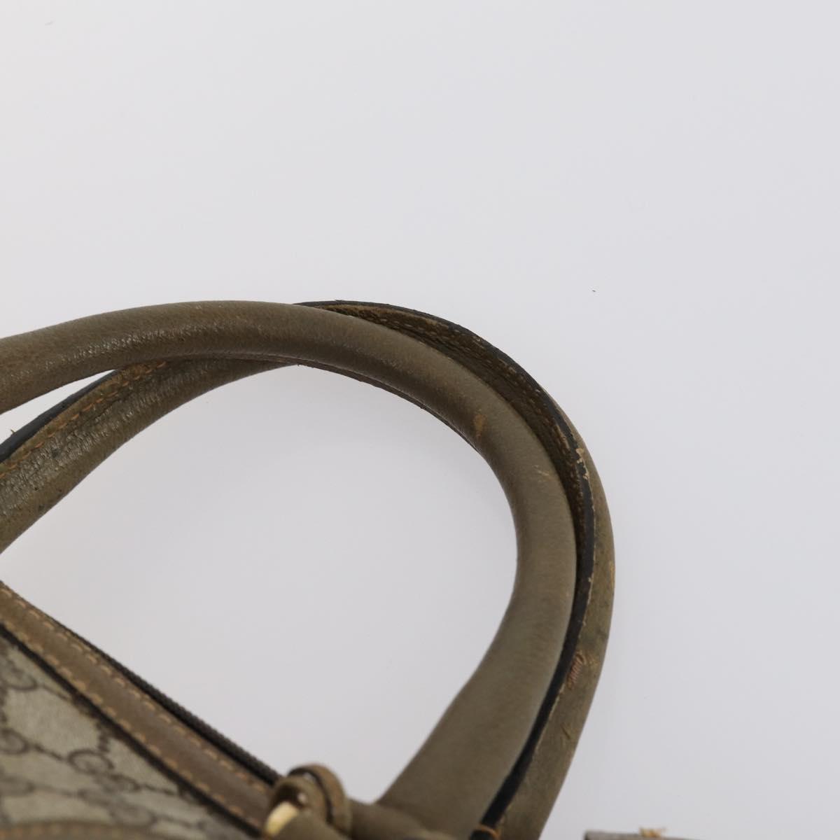 GUCCI GG Supreme Web Sherry Line Boston Bag PVC Beige 012 067 1125 Auth gh769