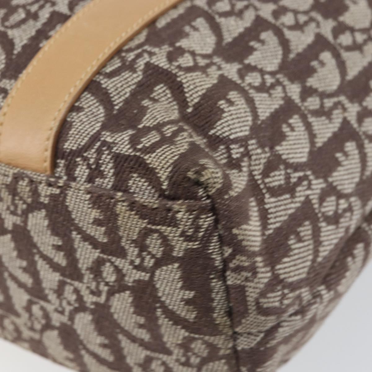 Christian Dior Trotter Canvas Tote Bag Gold Beige Auth gh772A