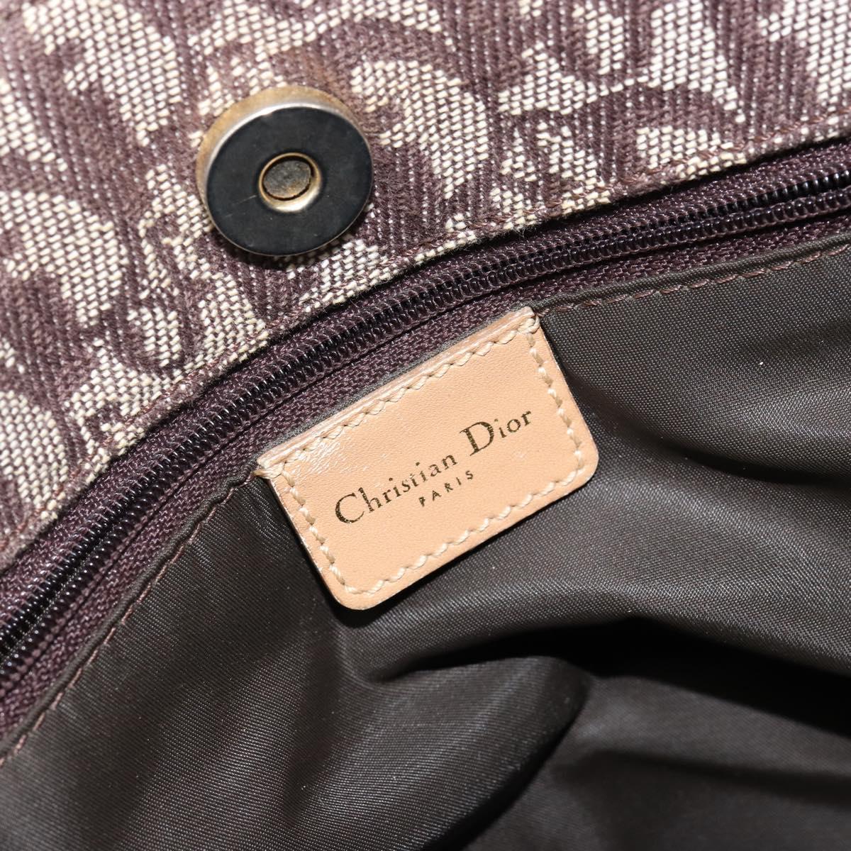 Christian Dior Trotter Canvas Tote Bag Gold Beige Auth gh772A