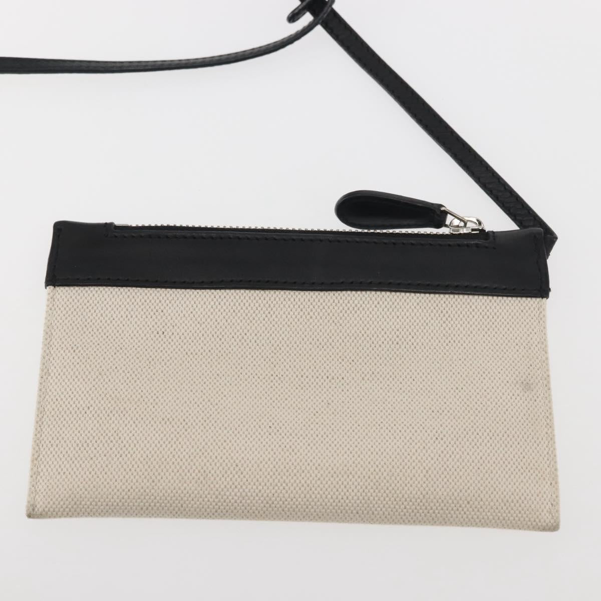 BALENCIAGA Navy Cabas XS Bag Canvas Leather White Black Silver 390346 Auth gh775