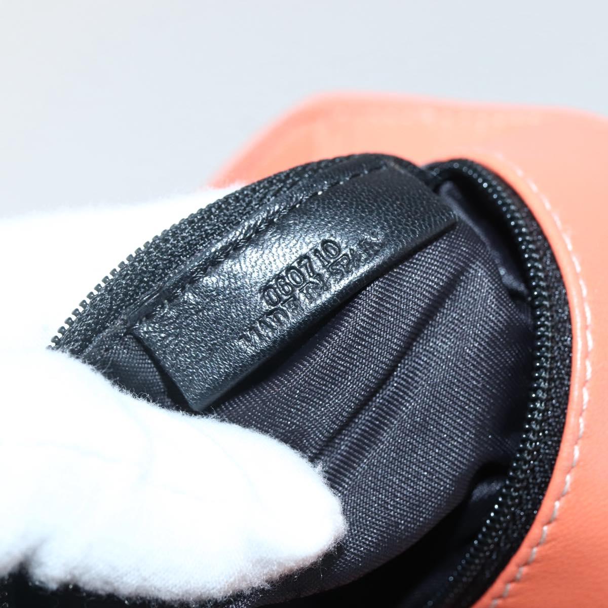 LOEWE Anagram Amazona Justa Hand Bag Leather Orange Silver Auth gh776