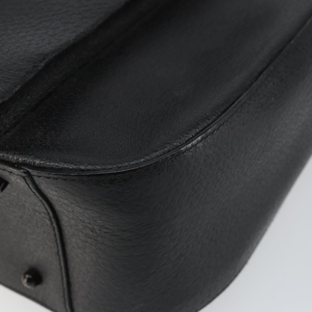 GUCCI Hand Bag Leather Black 002 3754 0459 Auth gh785