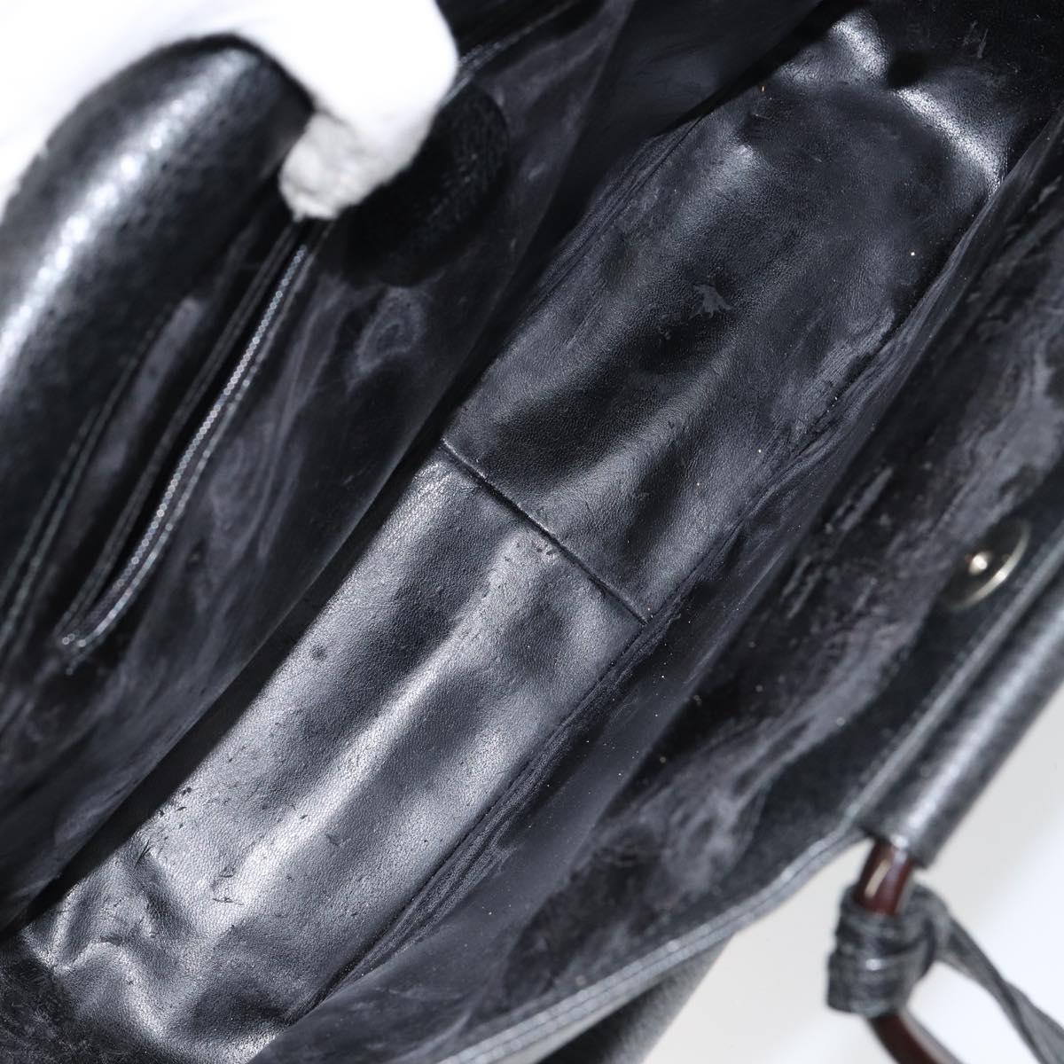 GUCCI Hand Bag Leather Black 002 3754 0459 Auth gh785