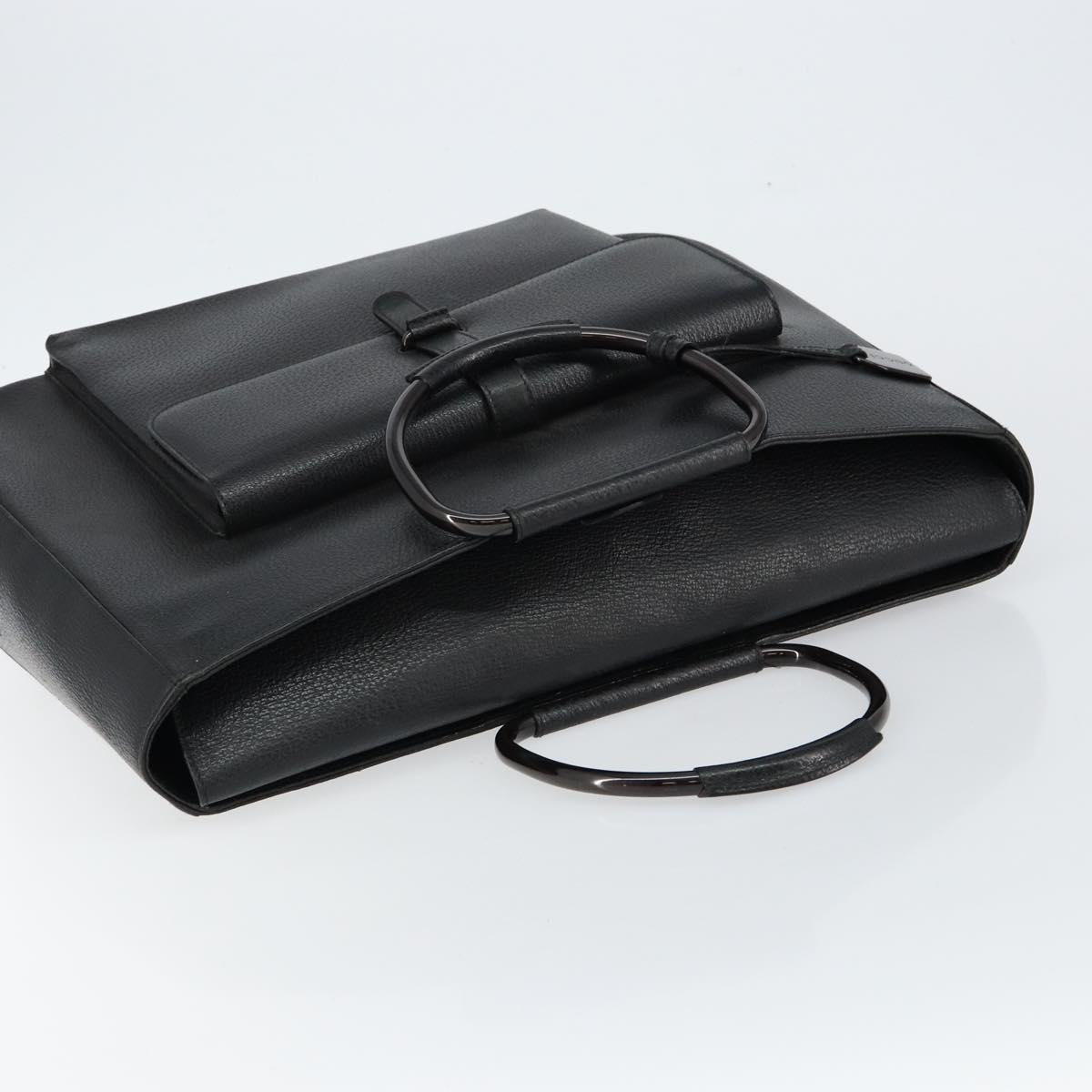 GUCCI Hand Bag Leather Black 002 3754 0459 Auth gh785