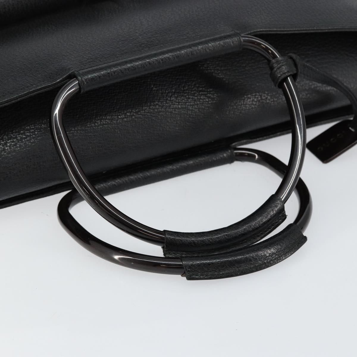 GUCCI Hand Bag Leather Black 002 3754 0459 Auth gh785