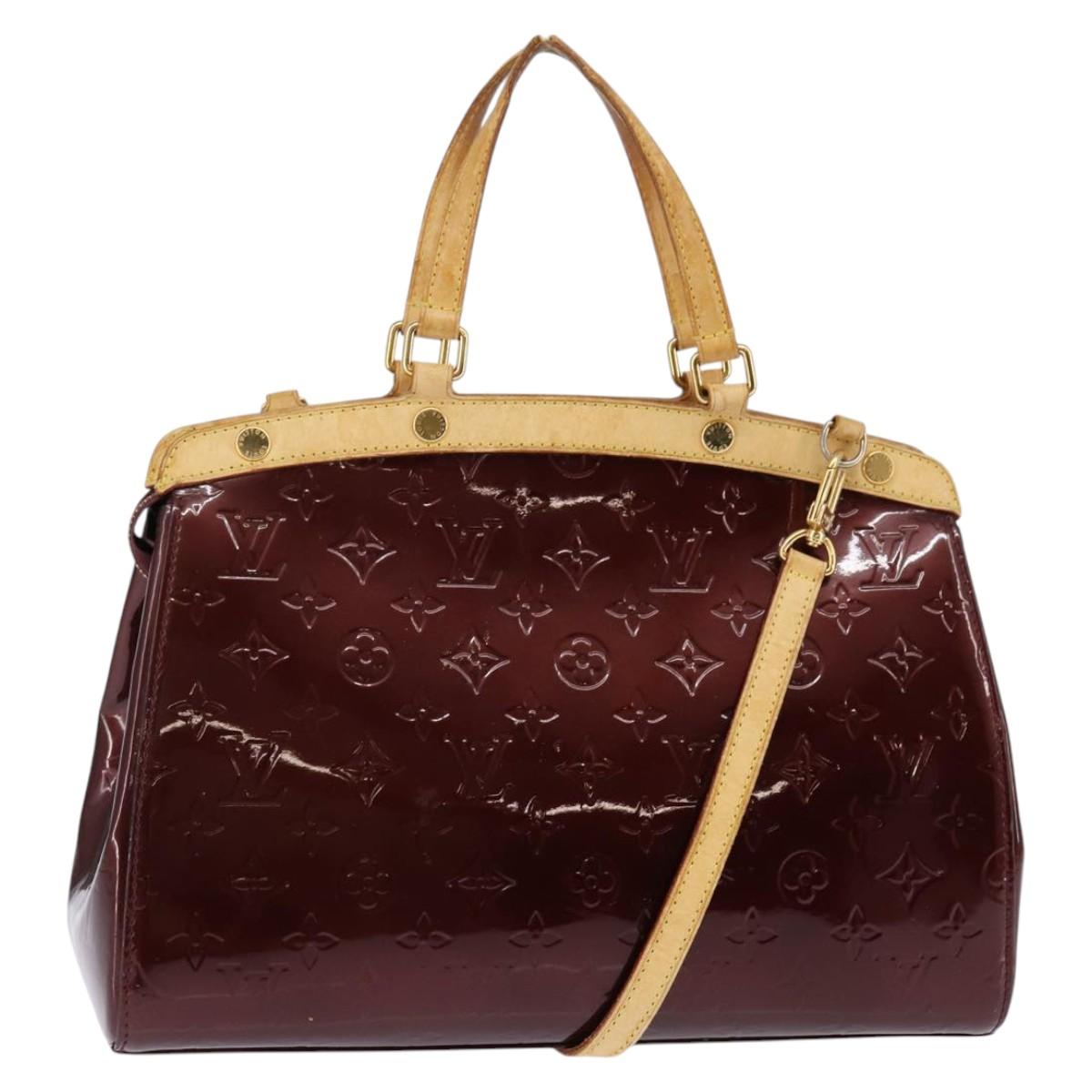 LOUIS VUITTON Vernis Blair MM Hand Bag 2way Rouge Favist M91690 LV Auth gh797