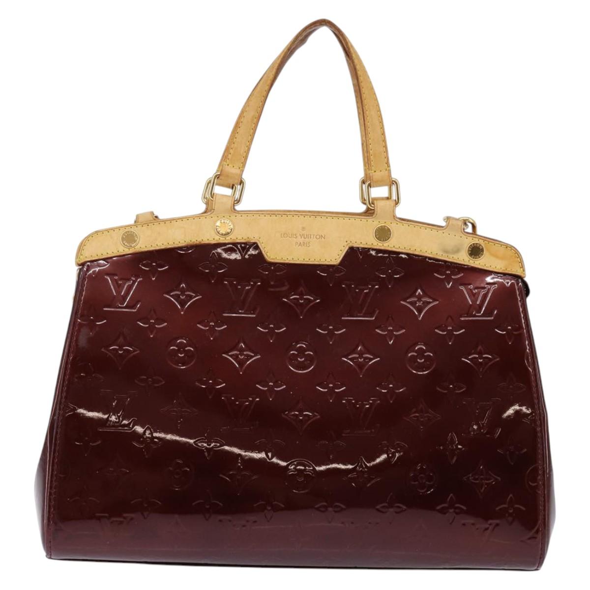 LOUIS VUITTON Vernis Blair MM Hand Bag 2way Rouge Favist M91690 LV Auth gh797