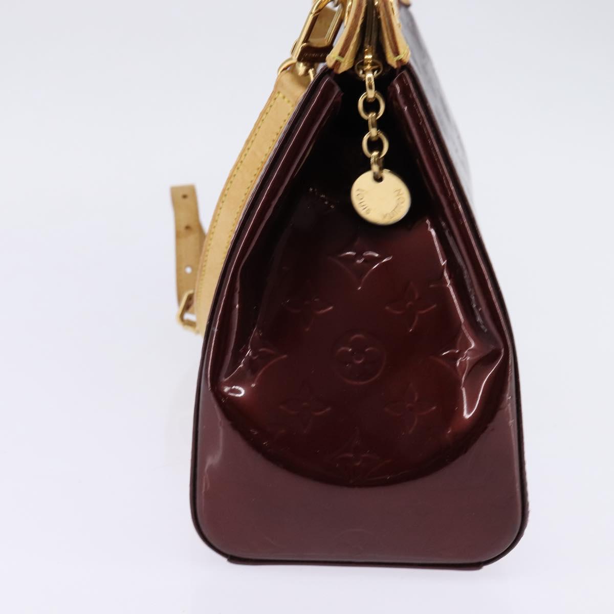 LOUIS VUITTON Vernis Blair MM Hand Bag 2way Rouge Favist M91690 LV Auth gh797