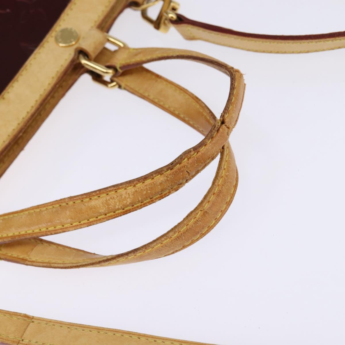 LOUIS VUITTON Vernis Blair MM Hand Bag 2way Rouge Favist M91690 LV Auth gh797