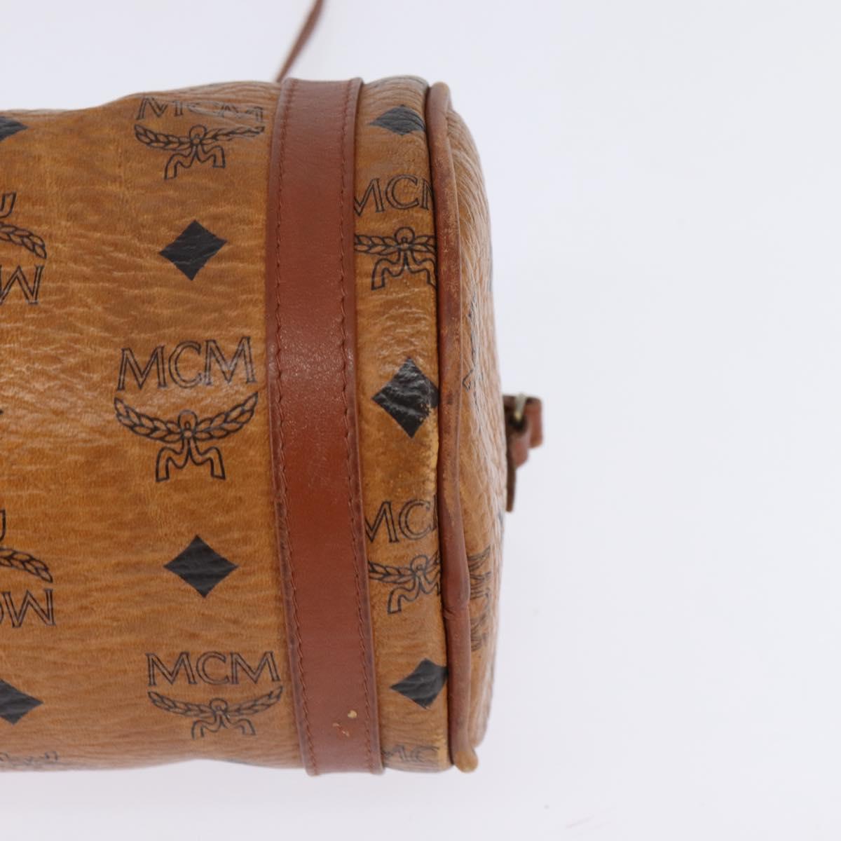 MCM Logogram Vicetos Shoulder Bag PVC Leather Brown Auth gh801