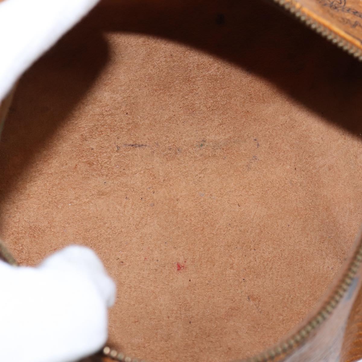 MCM Logogram Vicetos Shoulder Bag PVC Leather Brown Auth gh801