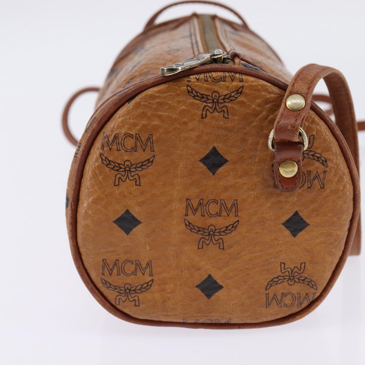 MCM Logogram Vicetos Shoulder Bag PVC Leather Brown Auth gh801