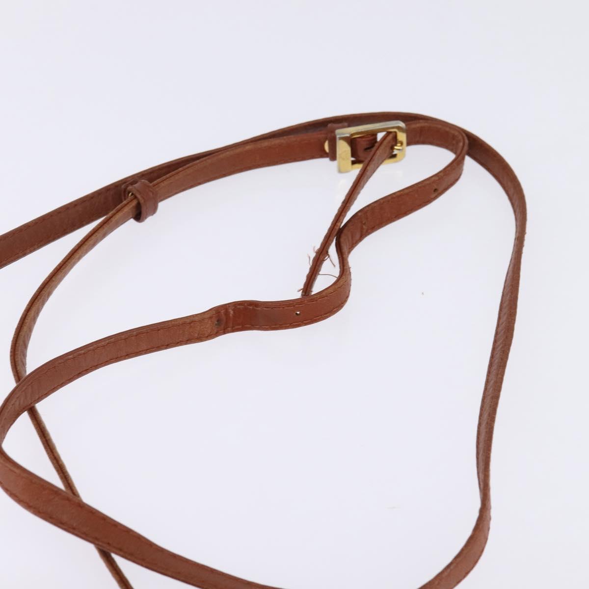 MCM Logogram Vicetos Shoulder Bag PVC Leather Brown Auth gh801