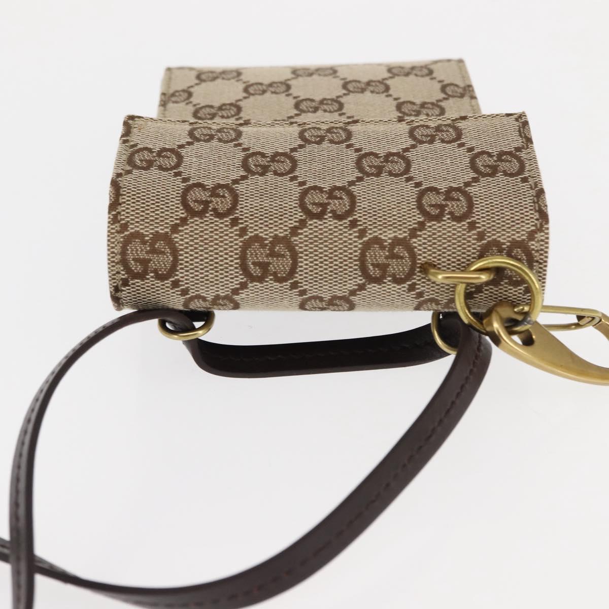 GUCCI GG Canvas Shoulder Bag Beige Gold 106692 Auth gh802