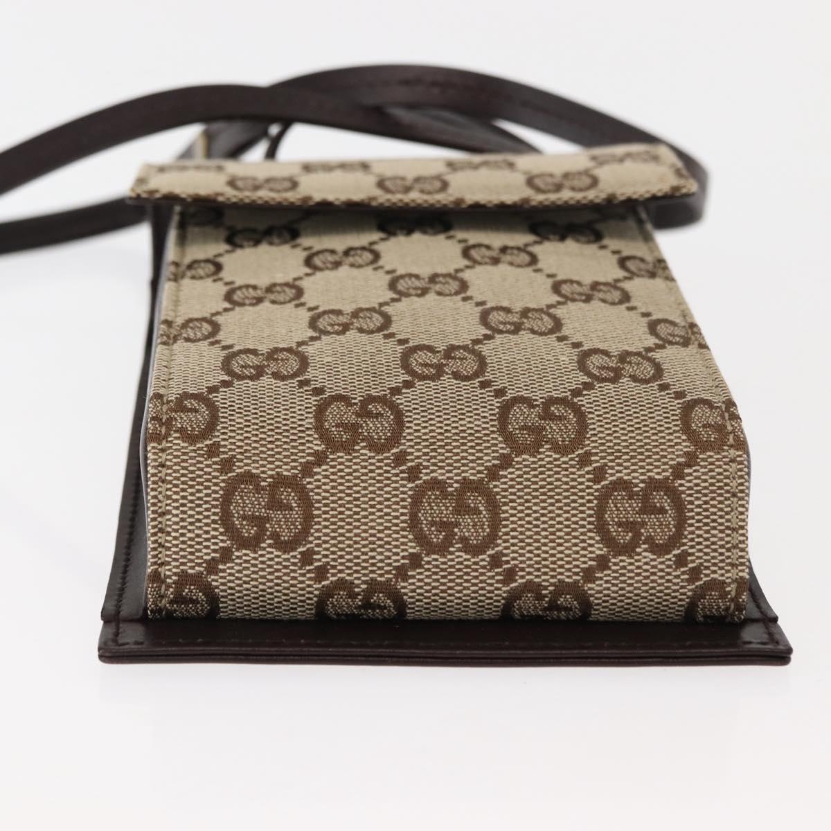 GUCCI GG Canvas Shoulder Bag Beige Gold 106692 Auth gh802