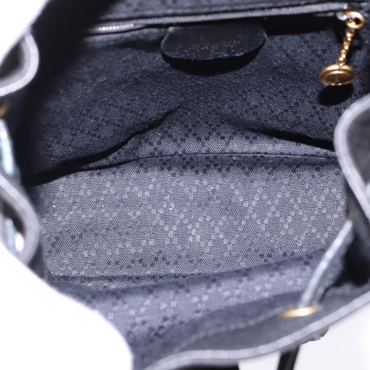 GUCCI Bamboo Backpack Suede Leather Black Gold 003 1705 0030 Auth gh811
