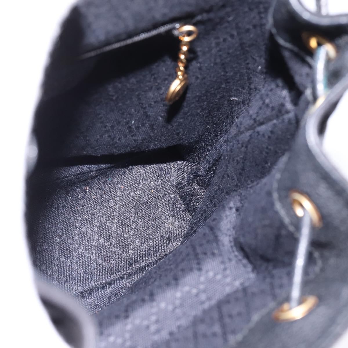 GUCCI Bamboo Backpack Suede Leather Black Gold 003 1705 0030 Auth gh811