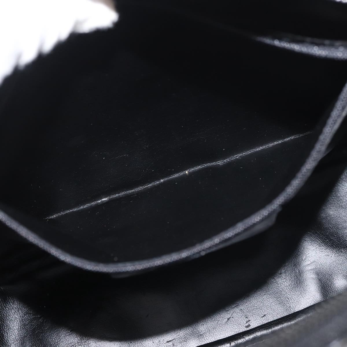 Salvatore Ferragamo Vala Shoulder Bag Enamel Black Gold Auth gh815