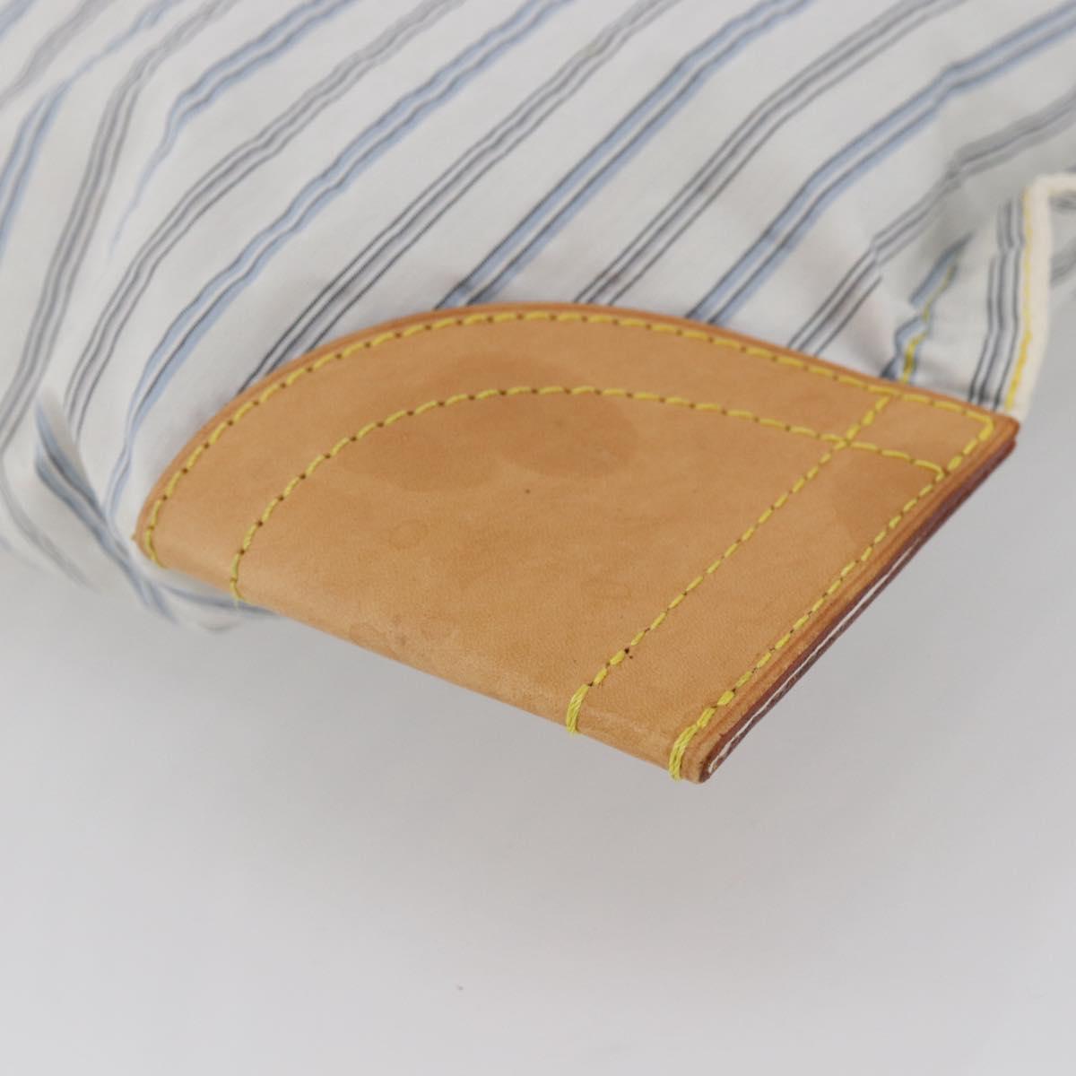 LOUIS VUITTON Tangier Tote Bag Nylon White M40024 LV Auth gh818