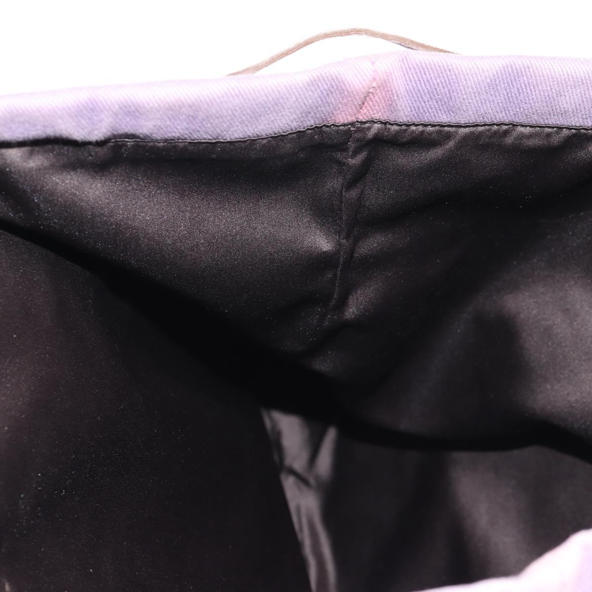 SAINT LAURENT Kahala Tote Bag Canvas Purple Silver 121627 Auth gh833