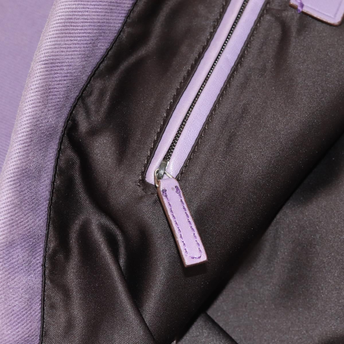 SAINT LAURENT Kahala Tote Bag Canvas Purple Silver 121627 Auth gh833