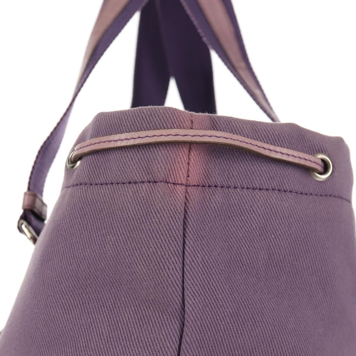 SAINT LAURENT Kahala Tote Bag Canvas Purple Silver 121627 Auth gh833