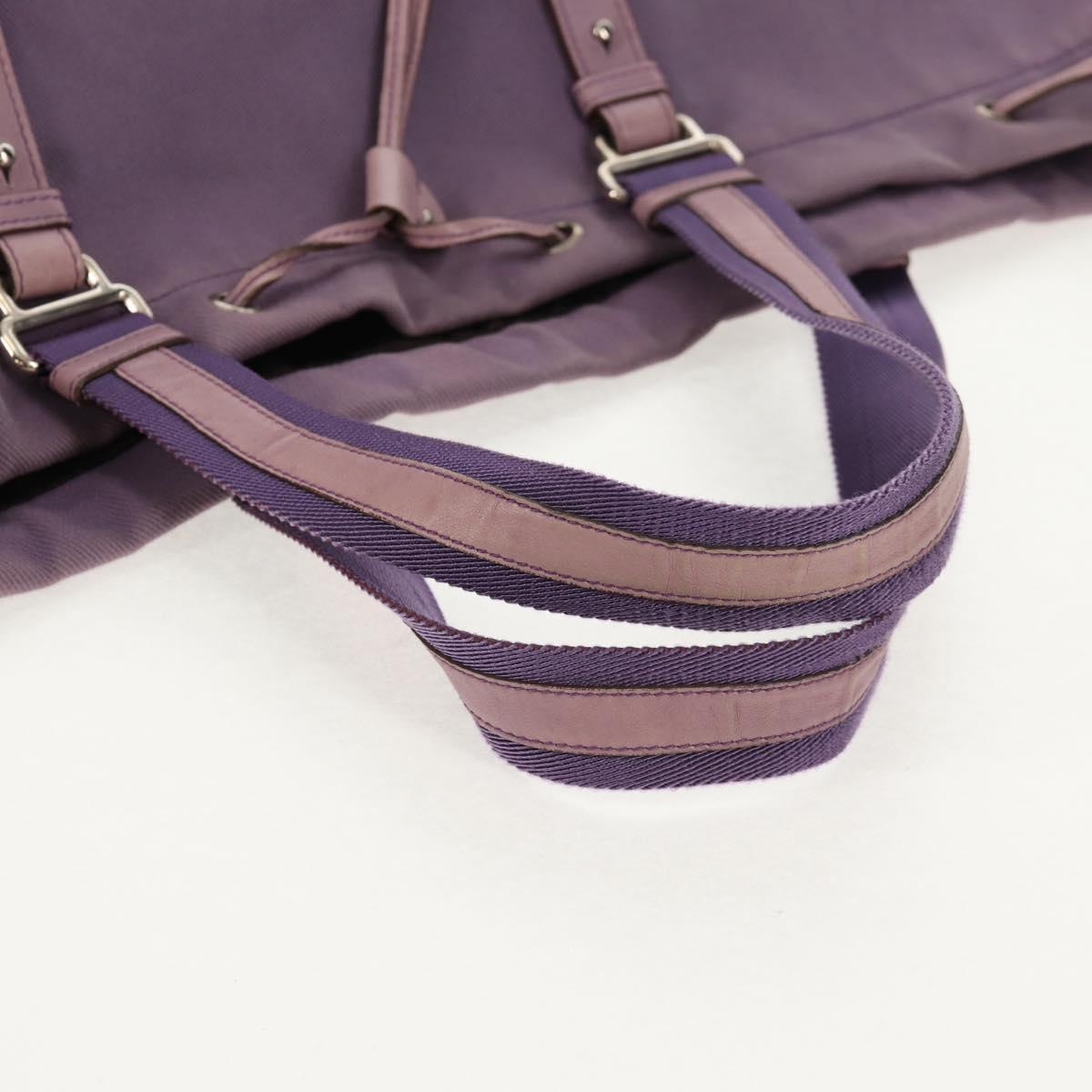 SAINT LAURENT Kahala Tote Bag Canvas Purple Silver 121627 Auth gh833